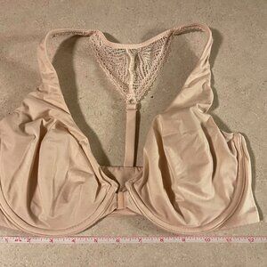 Victoria's Secret Body by Victoria Unlined Demi Bra Front Closure 34DD Pink Lace
